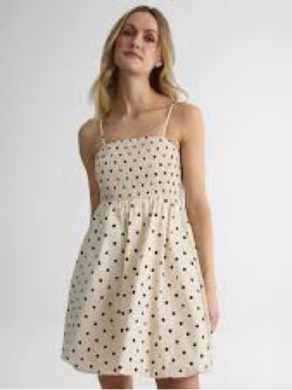 J.Crew Cream Polka Dot Sundress